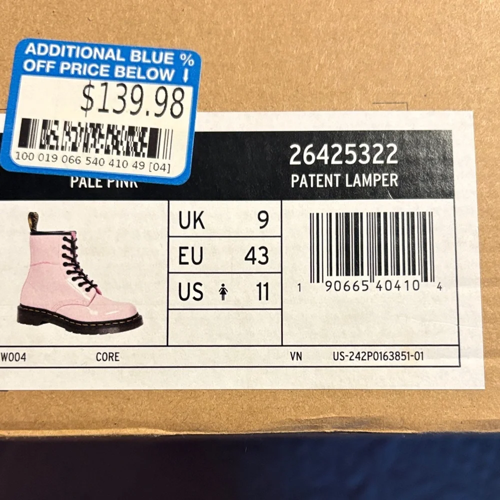 Dr. Martens Light Pink Combat Boots - Picture 2 of 6